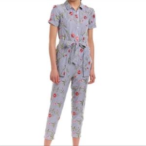 BCBGeneration Floral Embroidered Jumpsuit Size 10